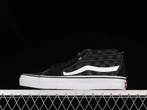 All categories Vans Vans series Vans Mid Vans China Vans SK8-Mid Vans black checkerboard Chinese casual sneakers VN0A347UFGD